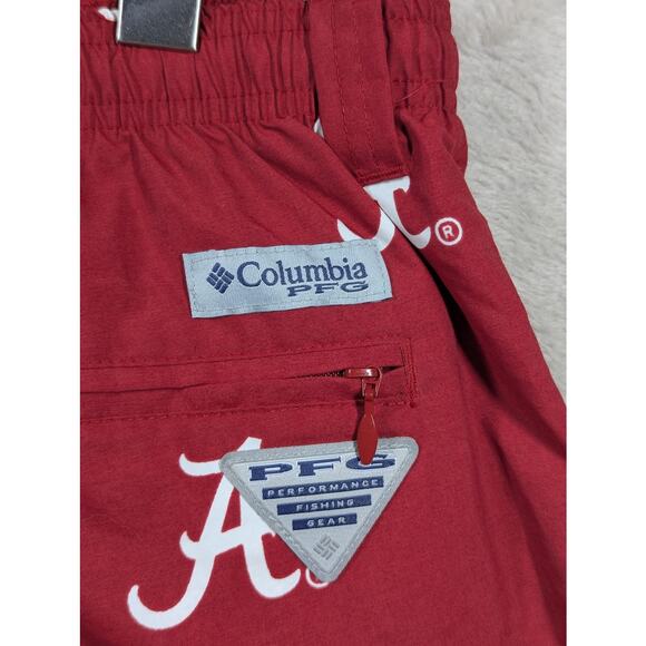 NWT Columbia Crimson Alabama Crimson Tide PFG Backcast II Size MEDIUM 8" Shorts - Picture 7 of 7